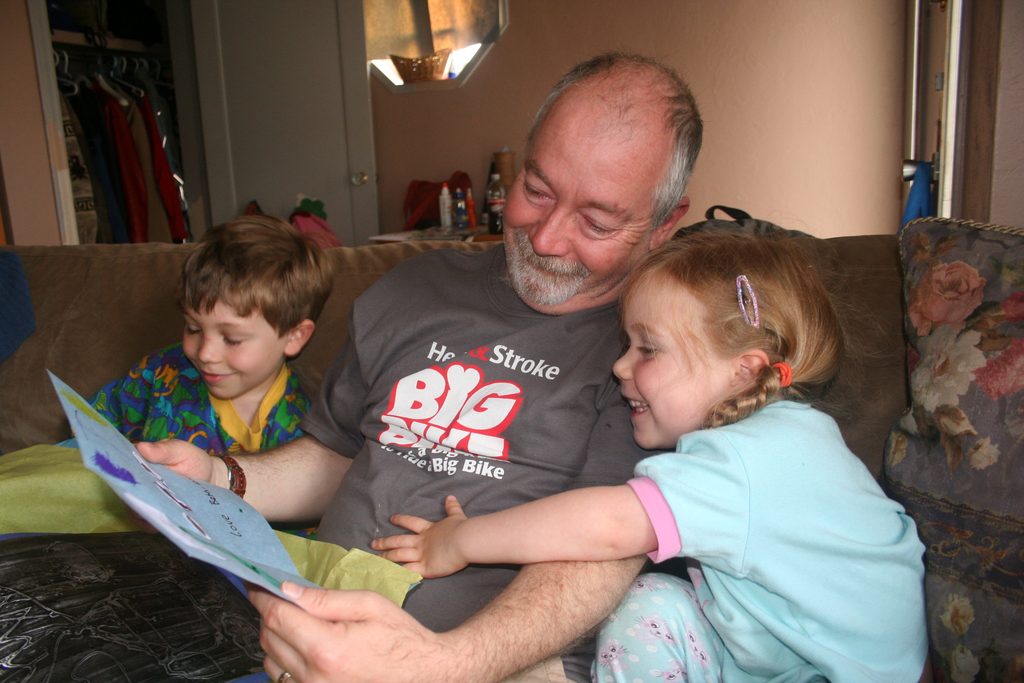 Telling bedtime stories with the kids